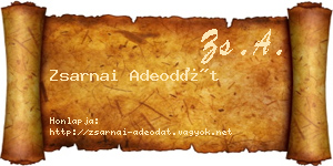 Zsarnai Adeodát névjegykártya